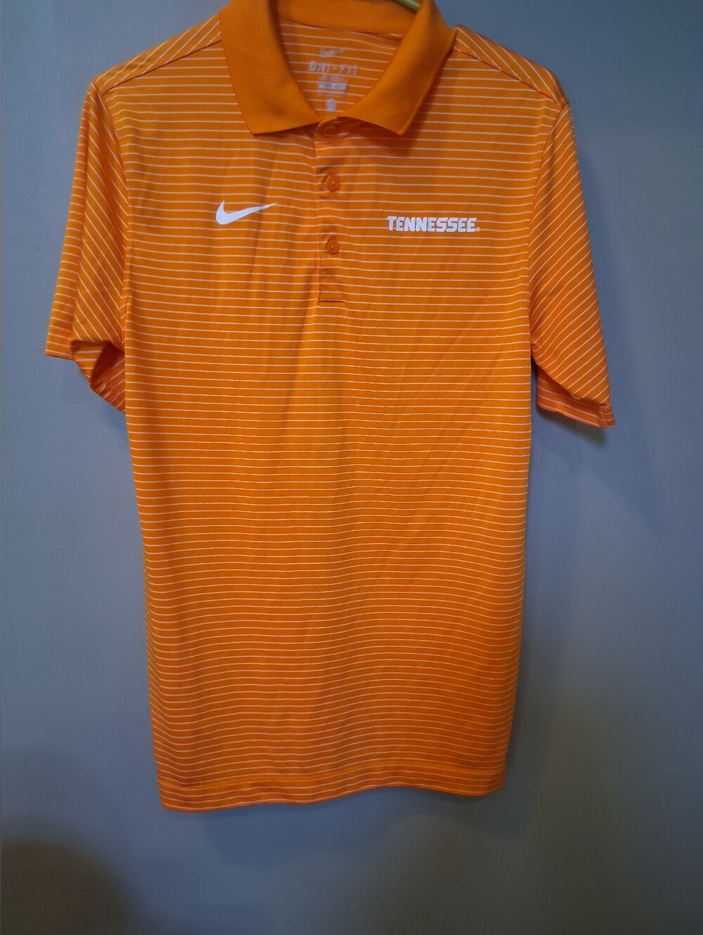 Nike Tennessee Vols Orange and White Striped Polo Size Small